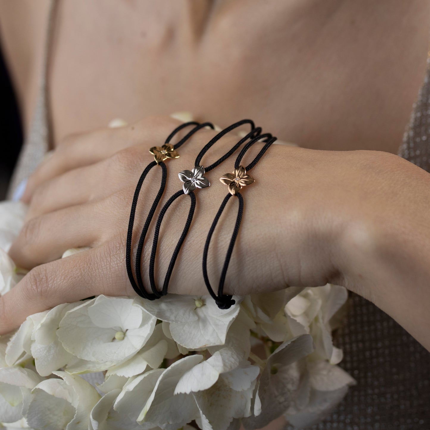 Mini Lucky flower Cord Bracelet